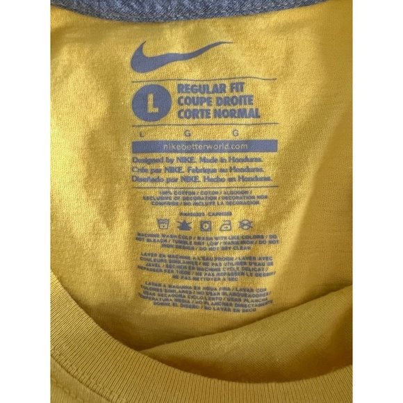 Nike Vintage Style Tee Size Large Womens Yellow Just Do It Logo - Picture 7 of 7